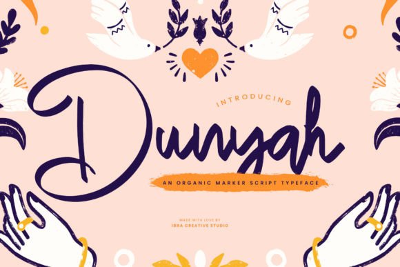 Dunyah Typeface: Organic Script for Editorial Design