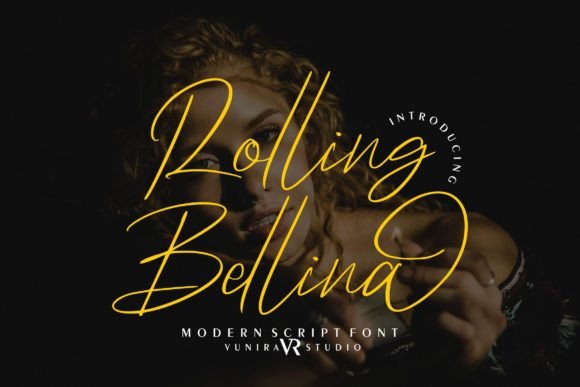 Rolling Bellina Typeface for Romantic Branding